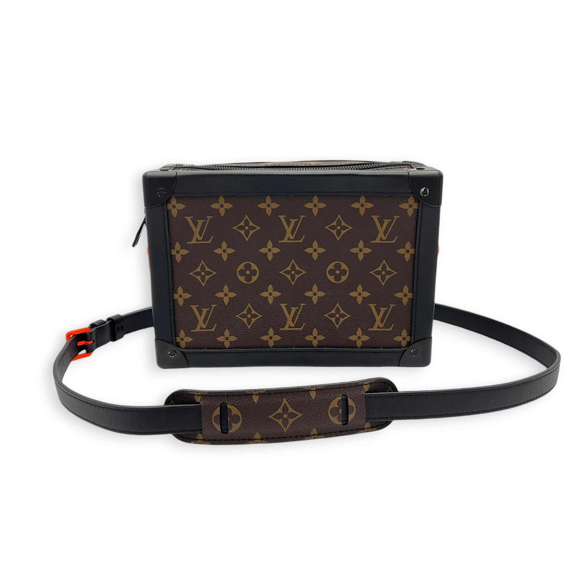 Soft Trunk Shoulder Bag Brown in Monogram Coated Canvas, Mixed hardware