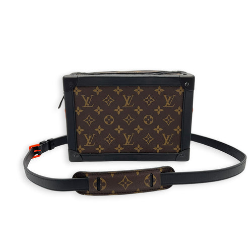Soft Trunk Shoulder Bag Brown in Monogram Coated Canvas, Mixed hardware
