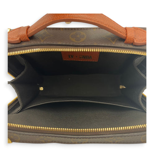 Soft Trunk Shoulder Bag Brown in Monogram Coated Canvas, Gold hardware