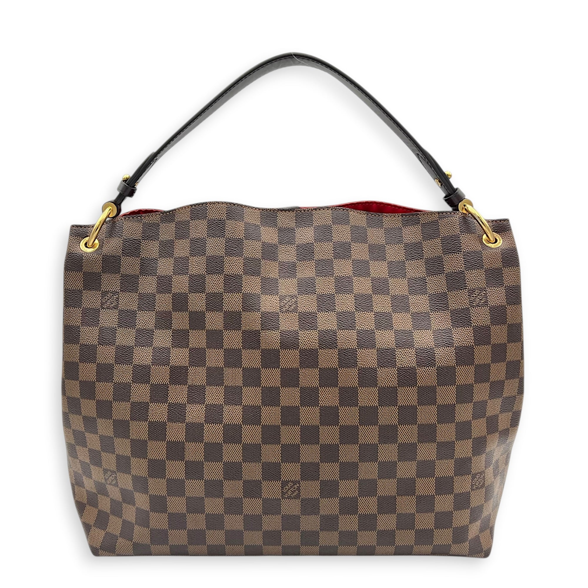 Graceful Shoulder Bag MM Brown in Coated Canvas, Gold hardware
