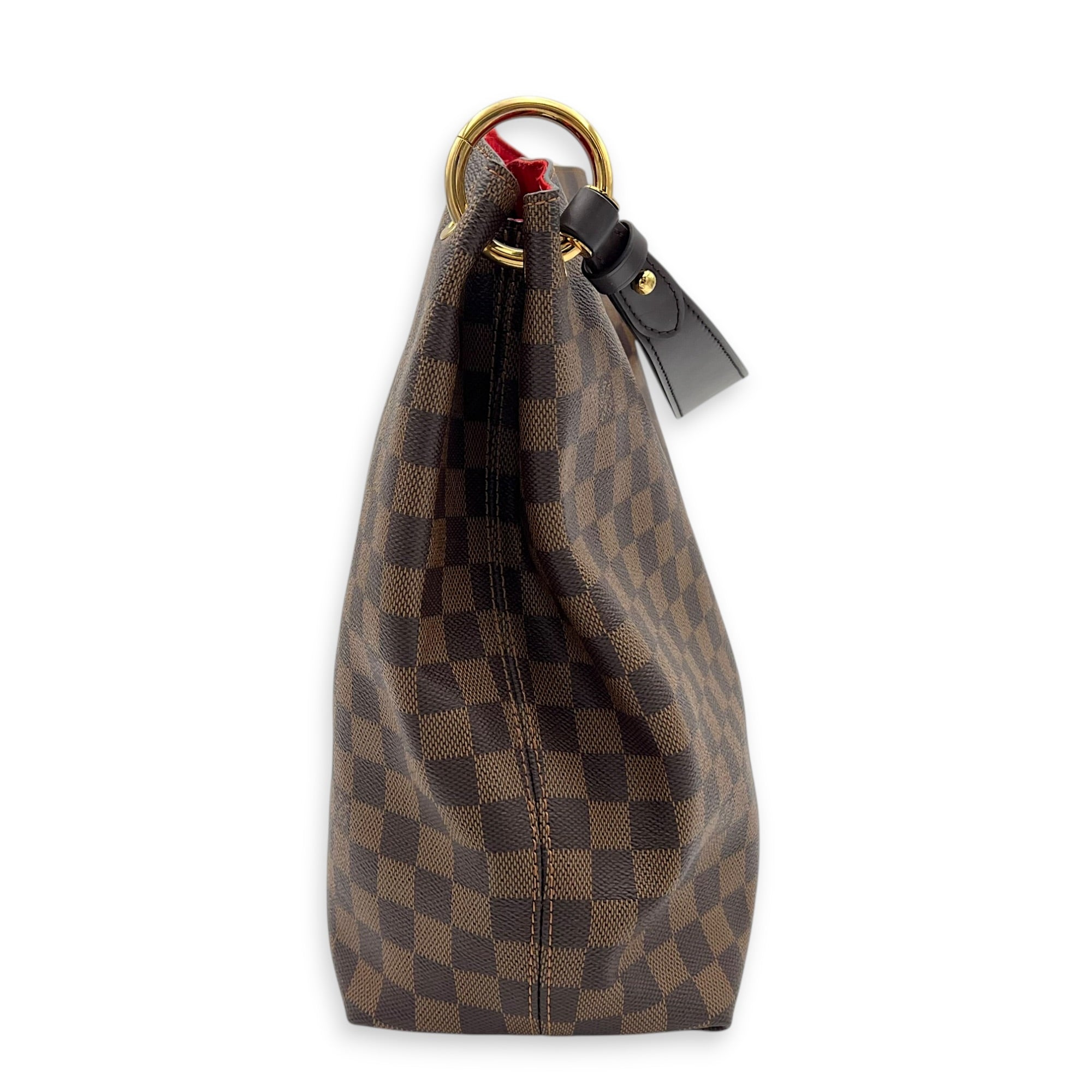 Graceful Shoulder Bag MM Brown in Coated Canvas, Gold hardware