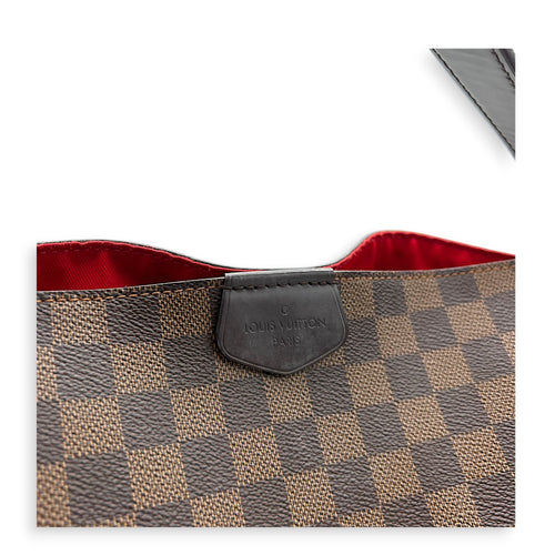 Graceful Shoulder Bag MM Brown in Coated Canvas, Gold hardware