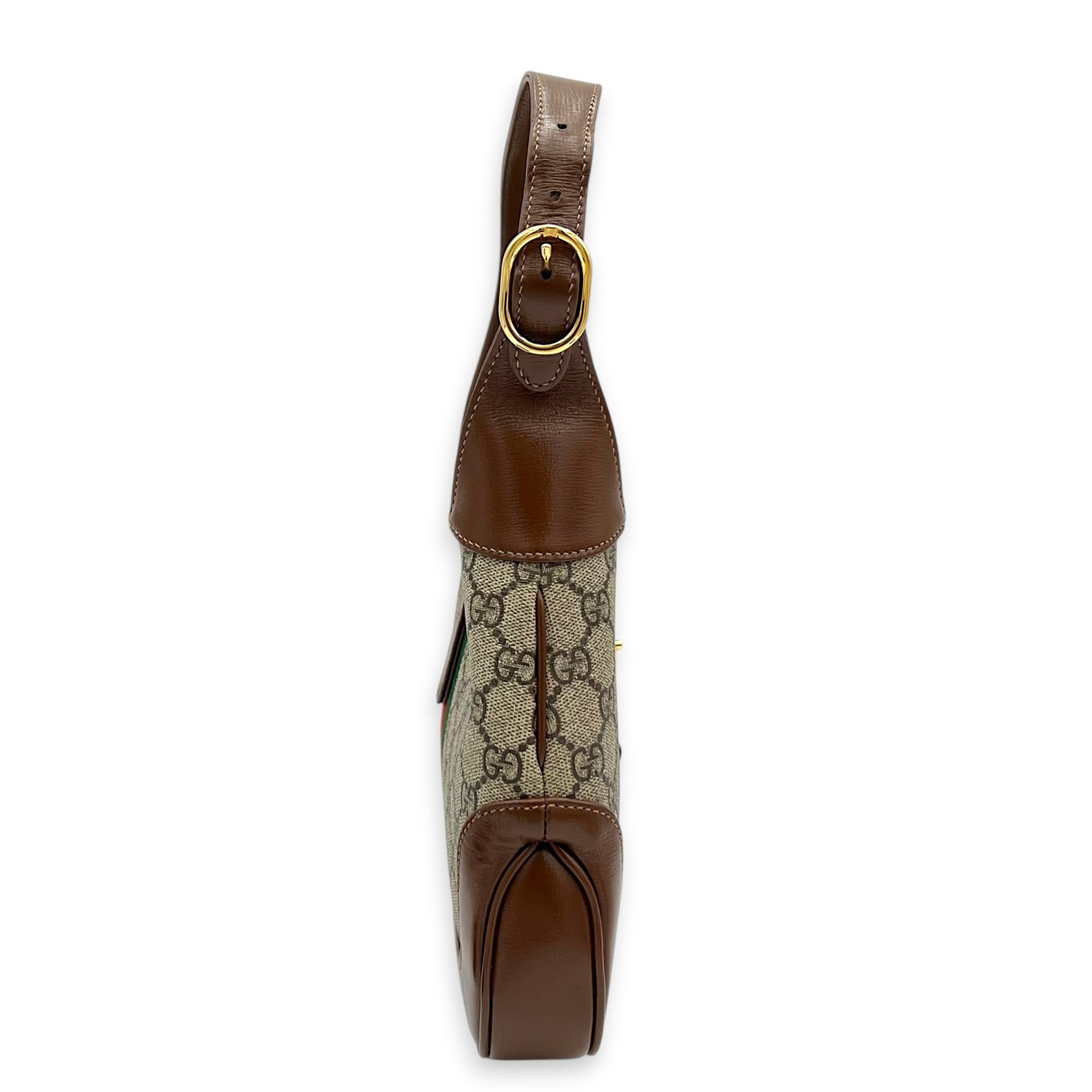 Jackie 1961 Shoulder Bag Brown in Coated Canvas, Gold hardware
