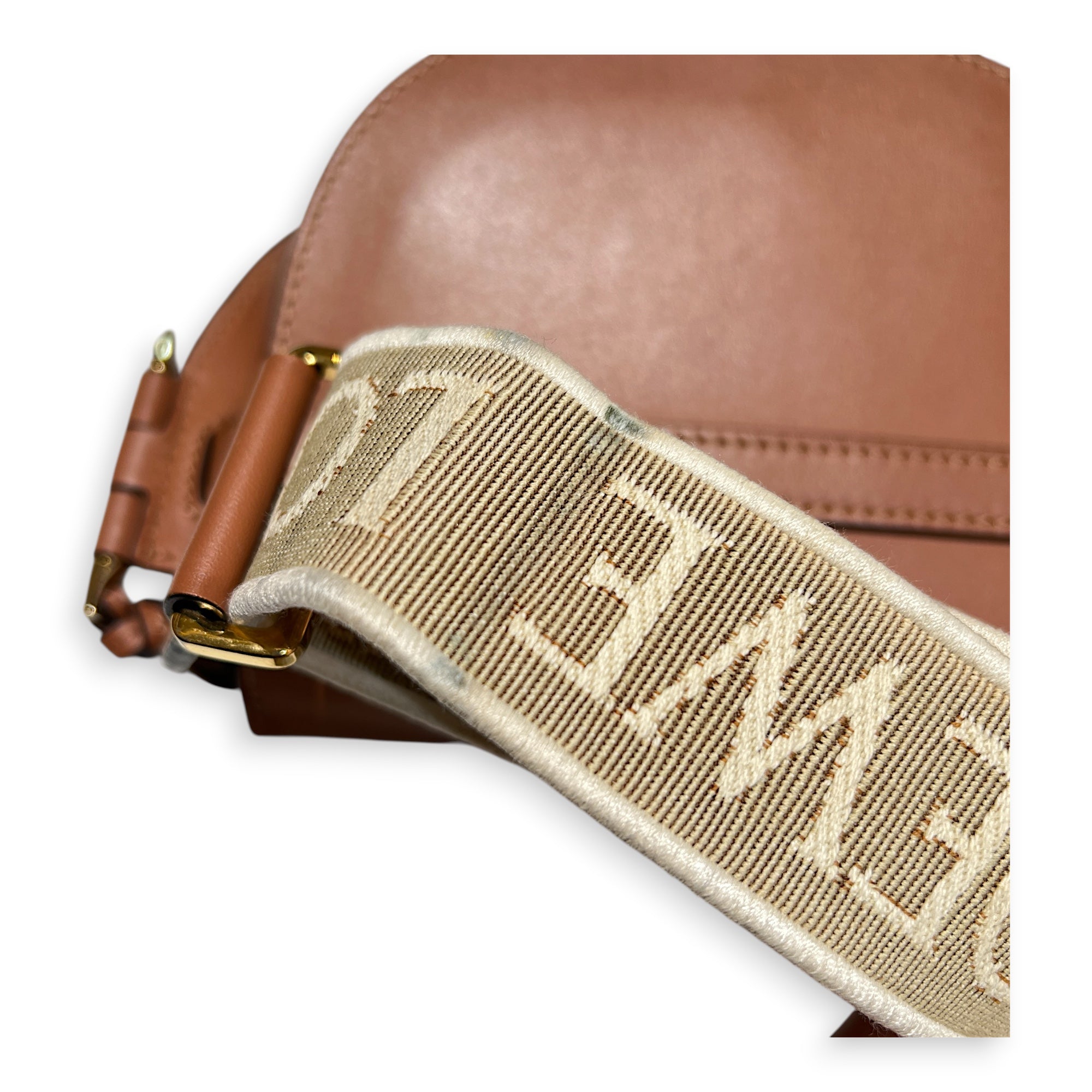Gate Shoulder Bag Brown in Calfskin, Gold hardware