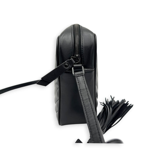 Loulou Shoulder Bag Black in Calfskin, Black hardware