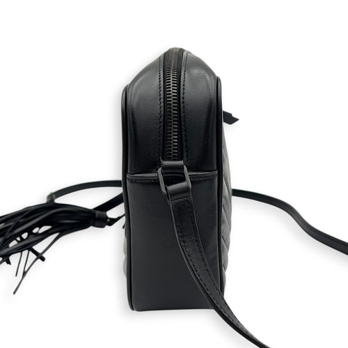 Loulou Shoulder Bag Black in Calfskin, Black hardware