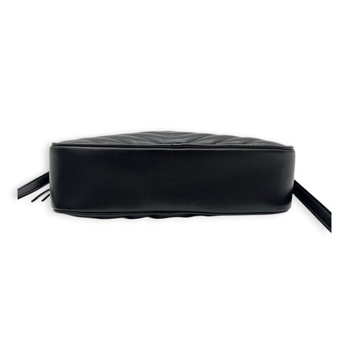 Loulou Shoulder Bag Black in Calfskin, Black hardware