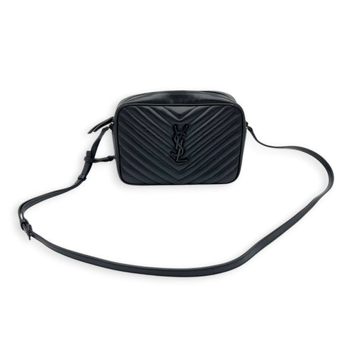 Loulou Shoulder Bag Black in Calfskin, Black hardware