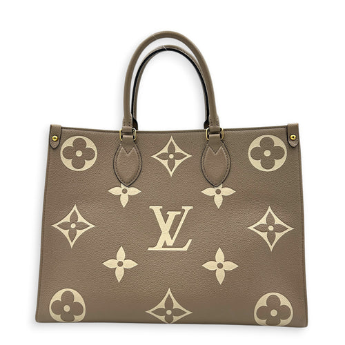 OnTheGo Tote Bag MM Beige in Empreinte Leather, Gold hardware