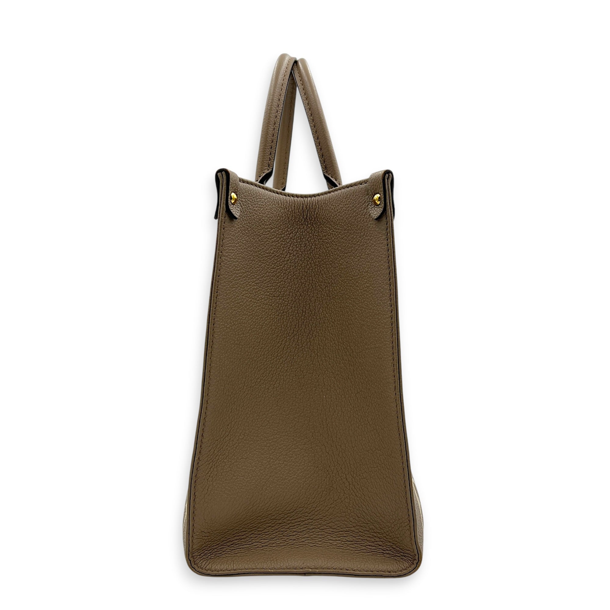 OnTheGo Tote Bag MM Beige in Empreinte Leather, Gold hardware