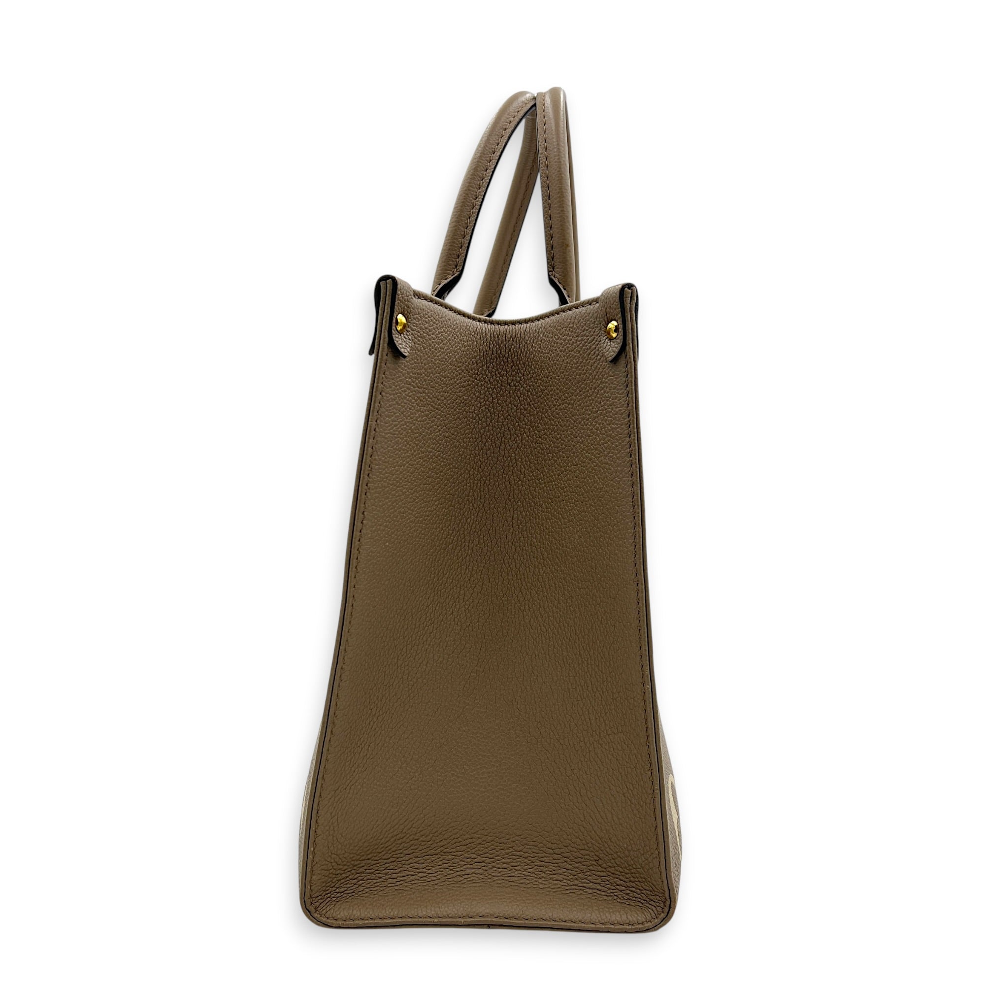 OnTheGo Tote Bag MM Beige in Empreinte Leather, Gold hardware