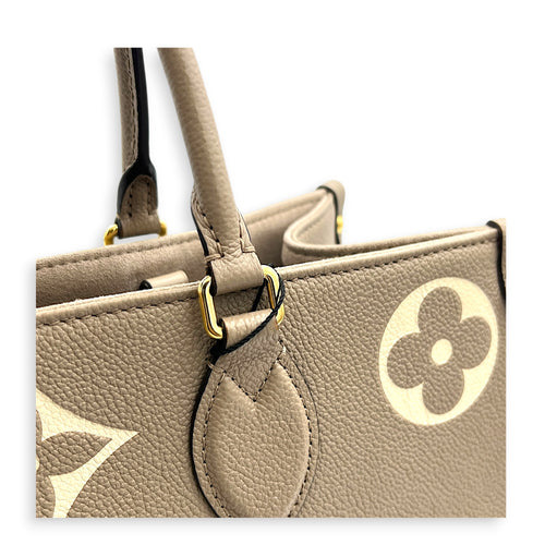 OnTheGo Tote Bag MM Beige in Empreinte Leather, Gold hardware