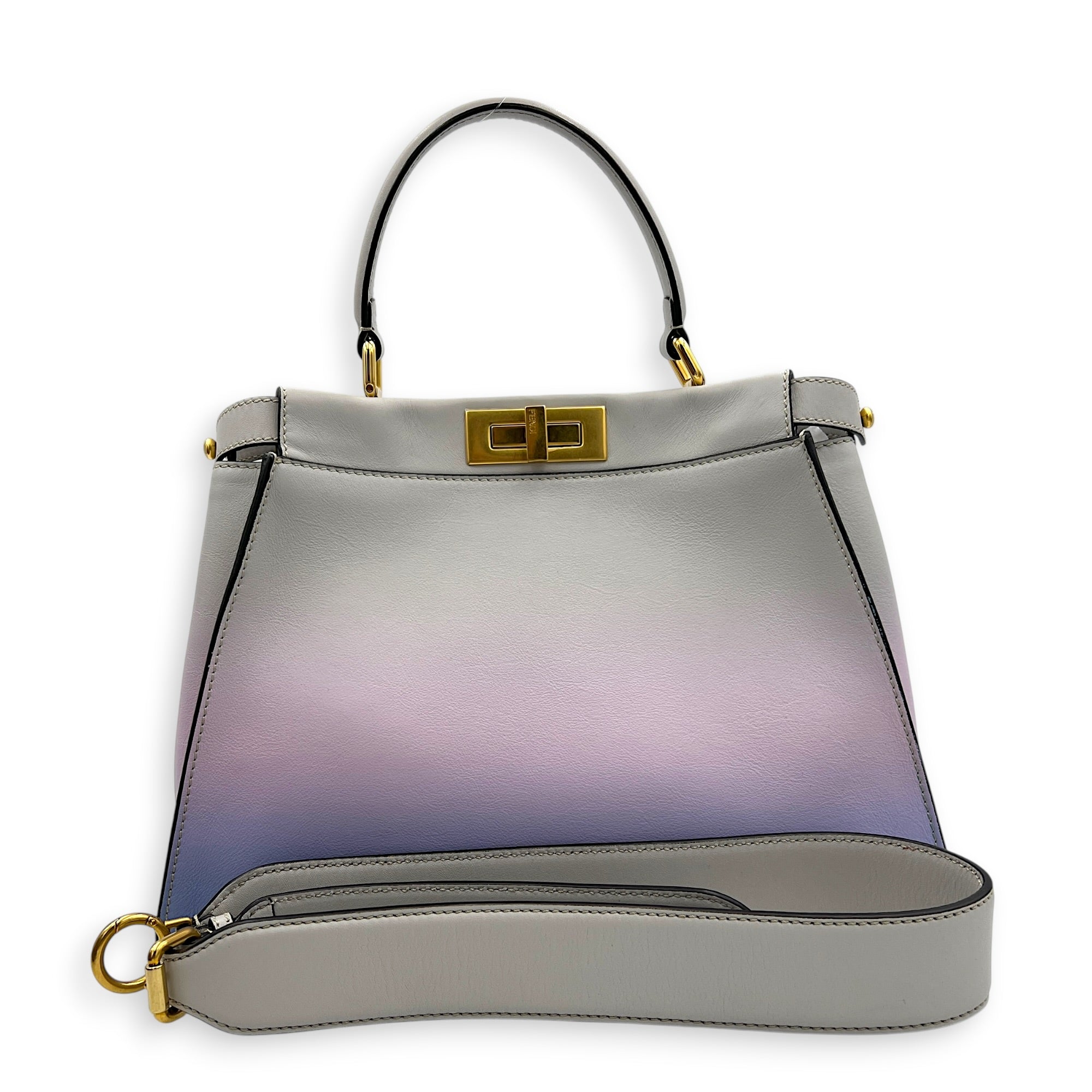 Peekaboo Top Handle Bag Multi-colour in Calfskin, Gold hardware