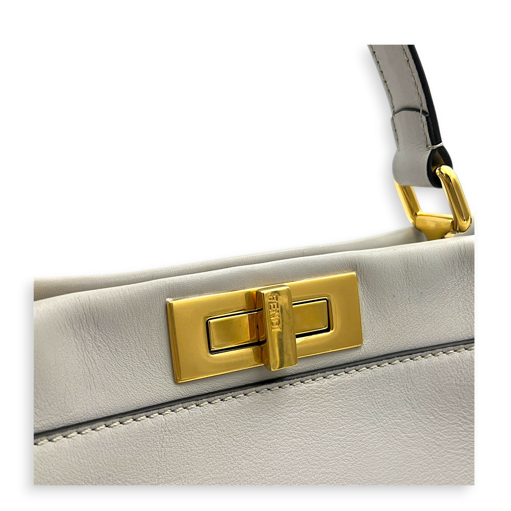 Peekaboo Top Handle Bag Multi-colour in Calfskin, Gold hardware