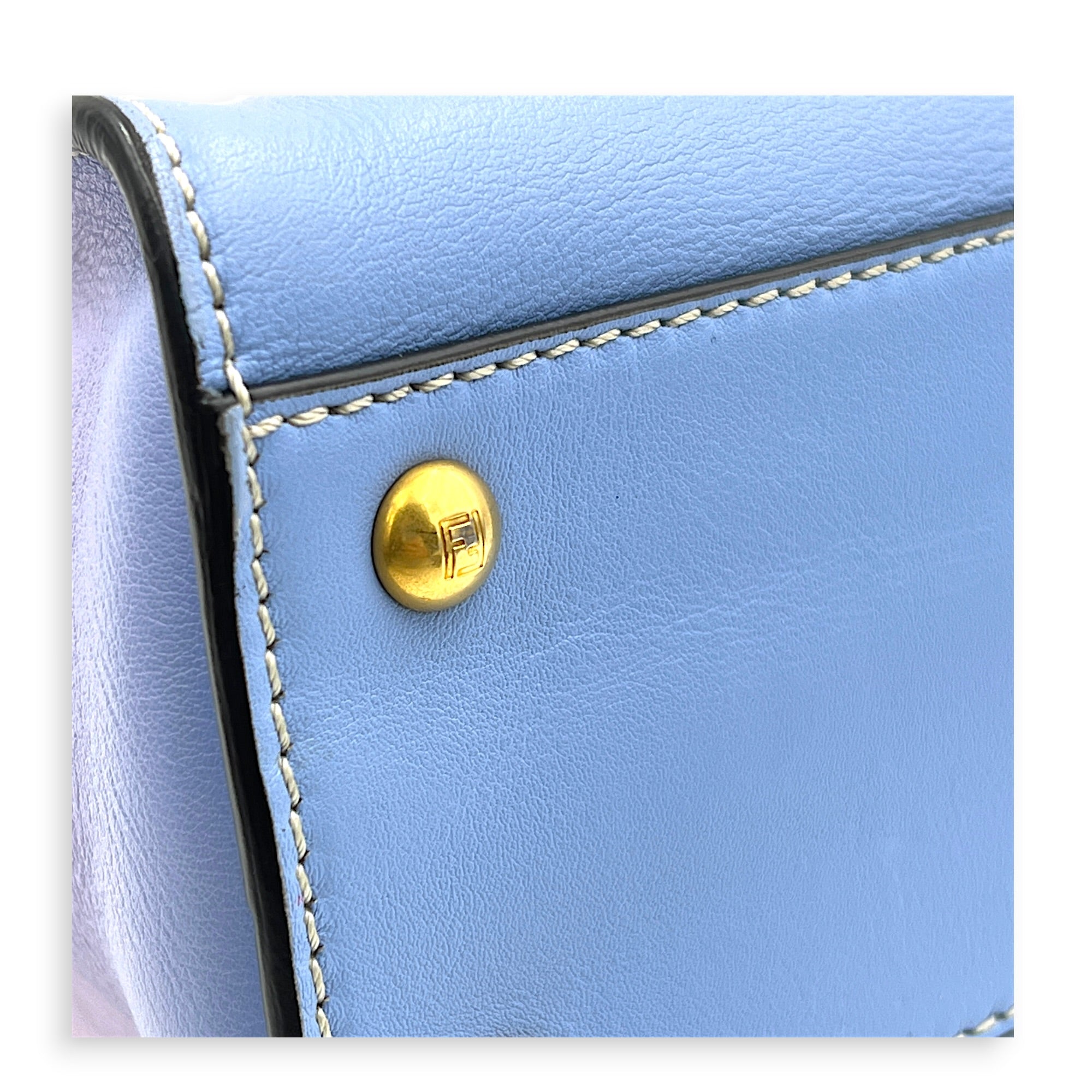Peekaboo Top Handle Bag Multi-colour in Calfskin, Gold hardware