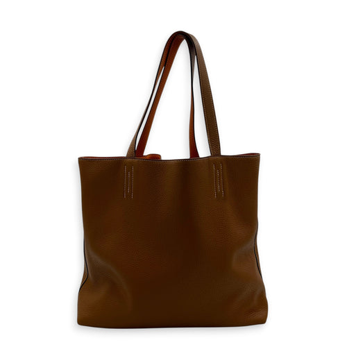 Double Sens Gold/Orange Tote Bag in Clemence