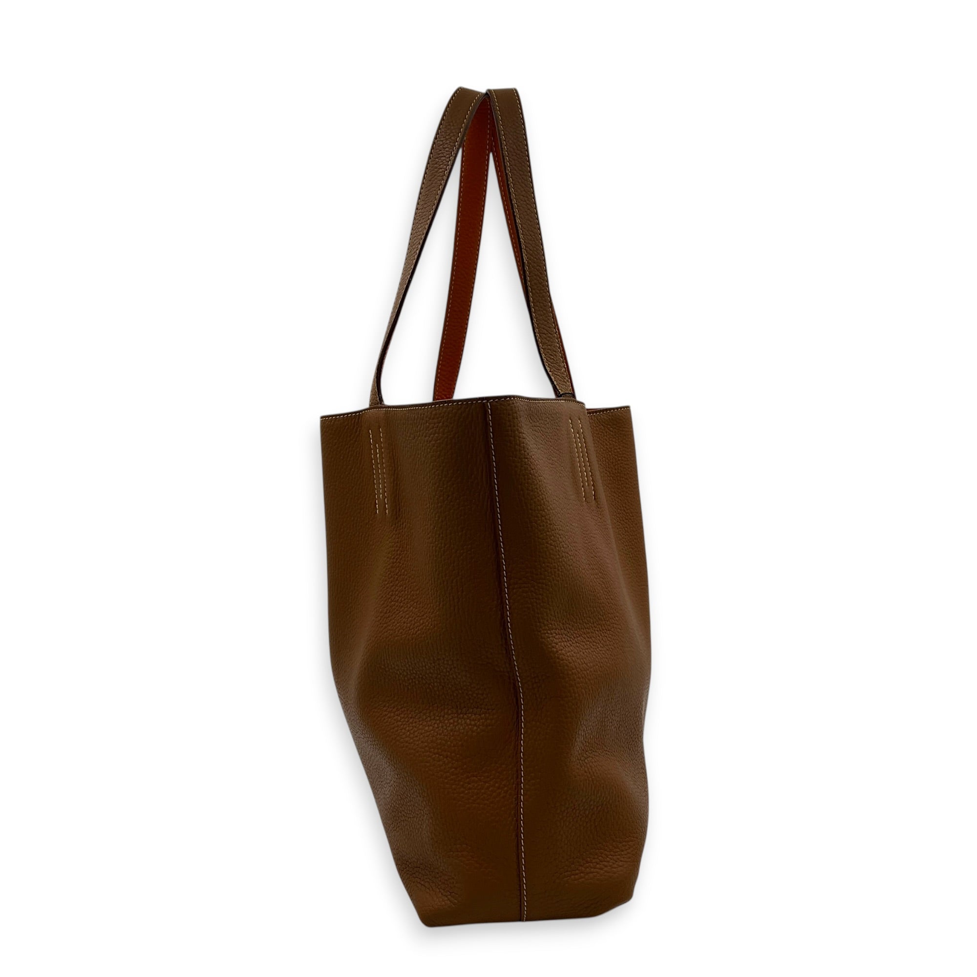 Double Sens Gold/Orange Tote Bag in Clemence