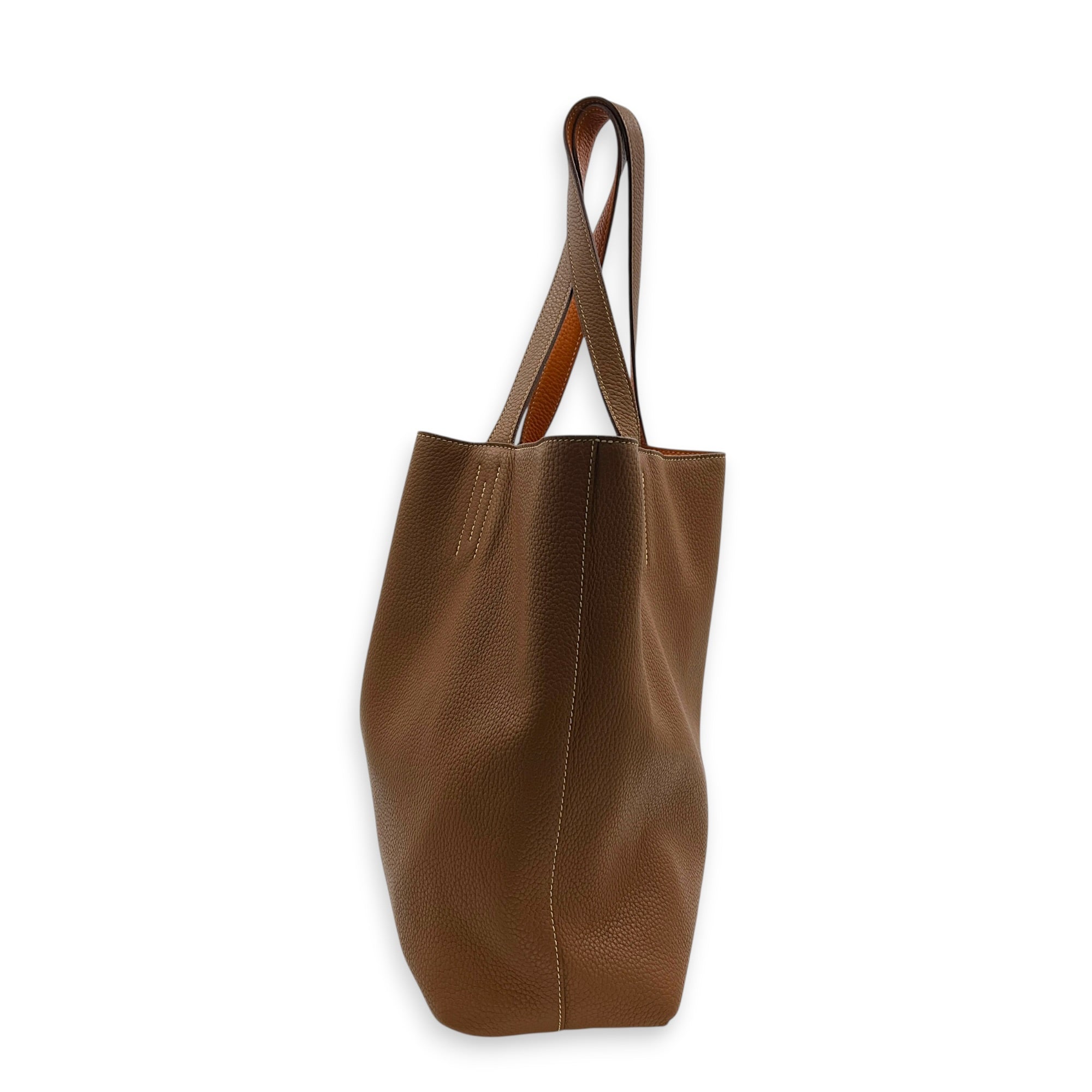Double Sens Gold/Orange Tote Bag in Clemence