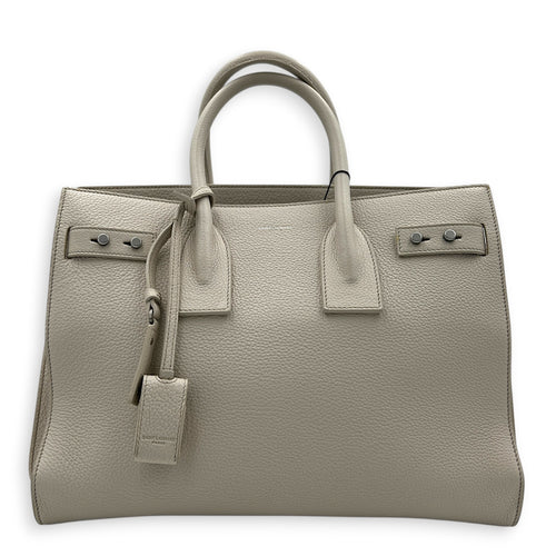 Sac de Jour Top Handle Bag White in Calfskin, Silver hardware