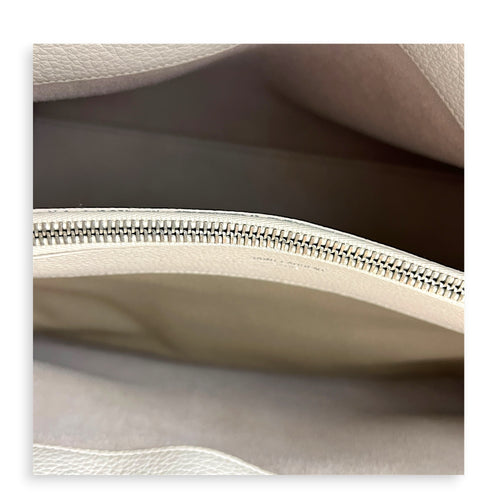 Sac de Jour Top Handle Bag White in Calfskin, Silver hardware