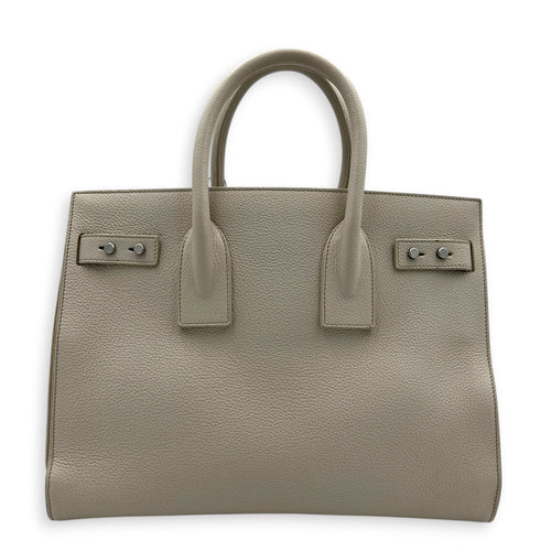 Sac de Jour Top Handle Bag White in Calfskin, Silver hardware