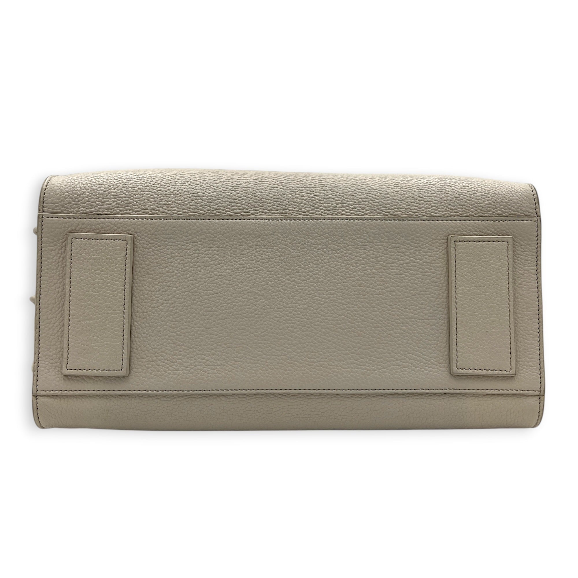 Sac de Jour Top Handle Bag White in Calfskin, Silver hardware