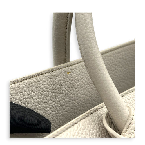Sac de Jour Top Handle Bag White in Calfskin, Silver hardware