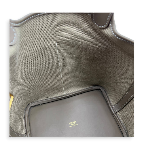 Picotin Cargo 18 Beige Marfa Top Handle Bag in Canvas, Gold hardware