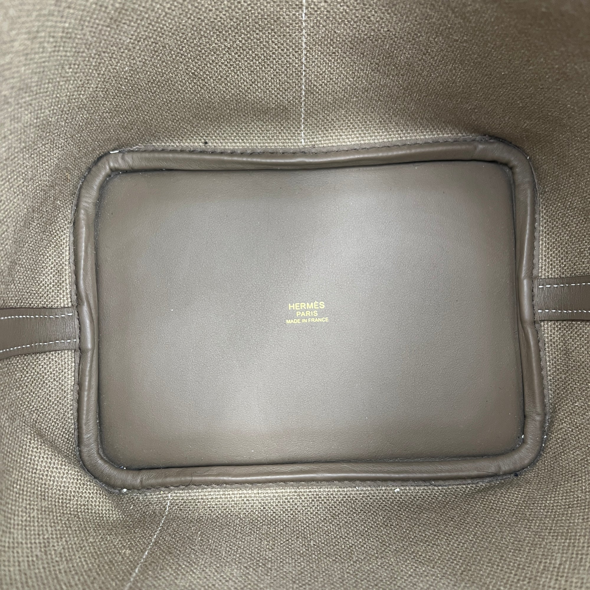 Picotin Cargo 18 Beige Marfa Top Handle Bag in Canvas, Gold hardware