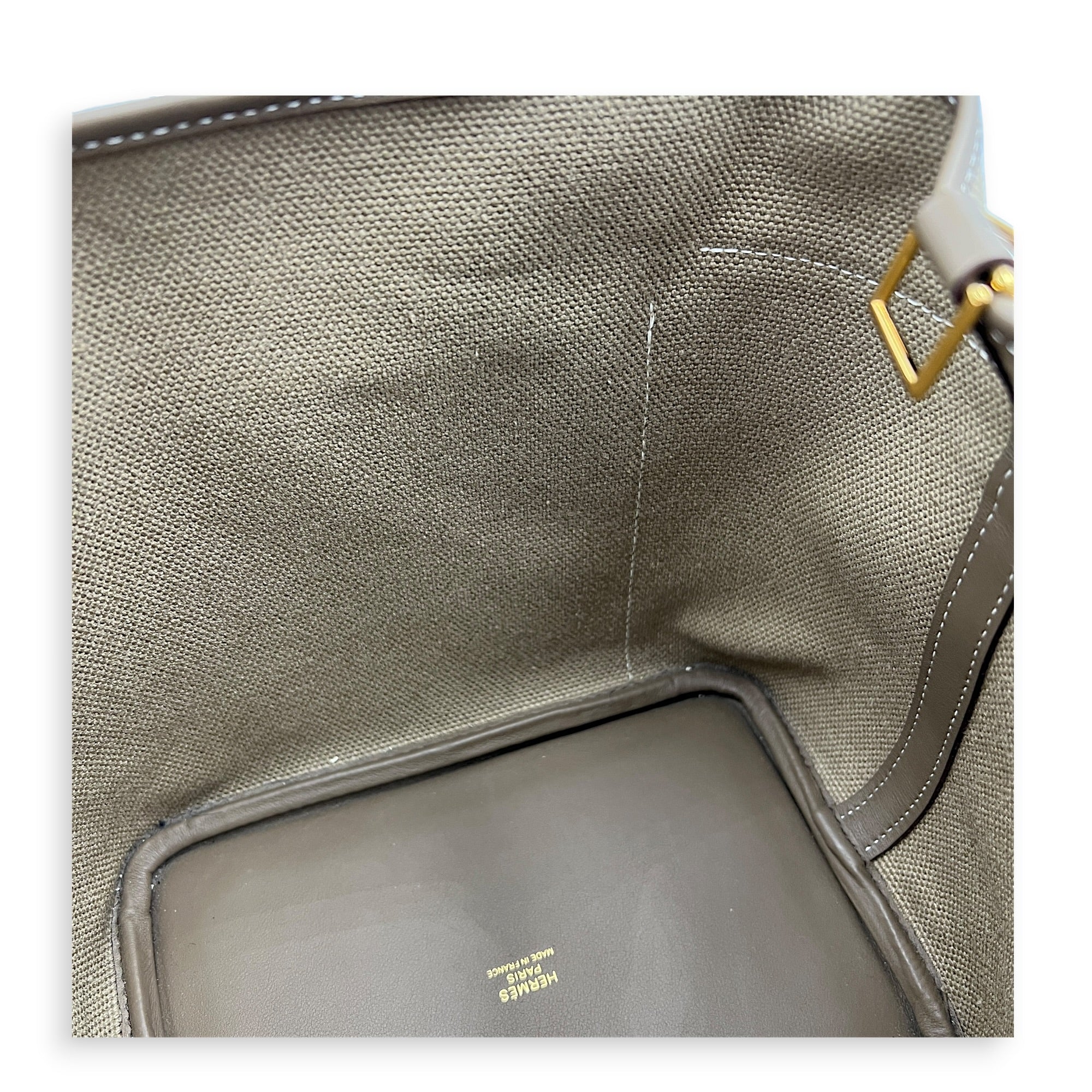 Picotin Cargo 18 Beige Marfa Top Handle Bag in Canvas, Gold hardware