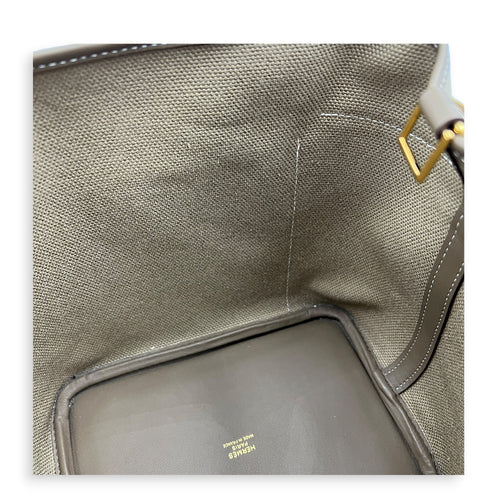 Picotin Cargo 18 Beige Marfa Top Handle Bag in Canvas, Gold hardware
