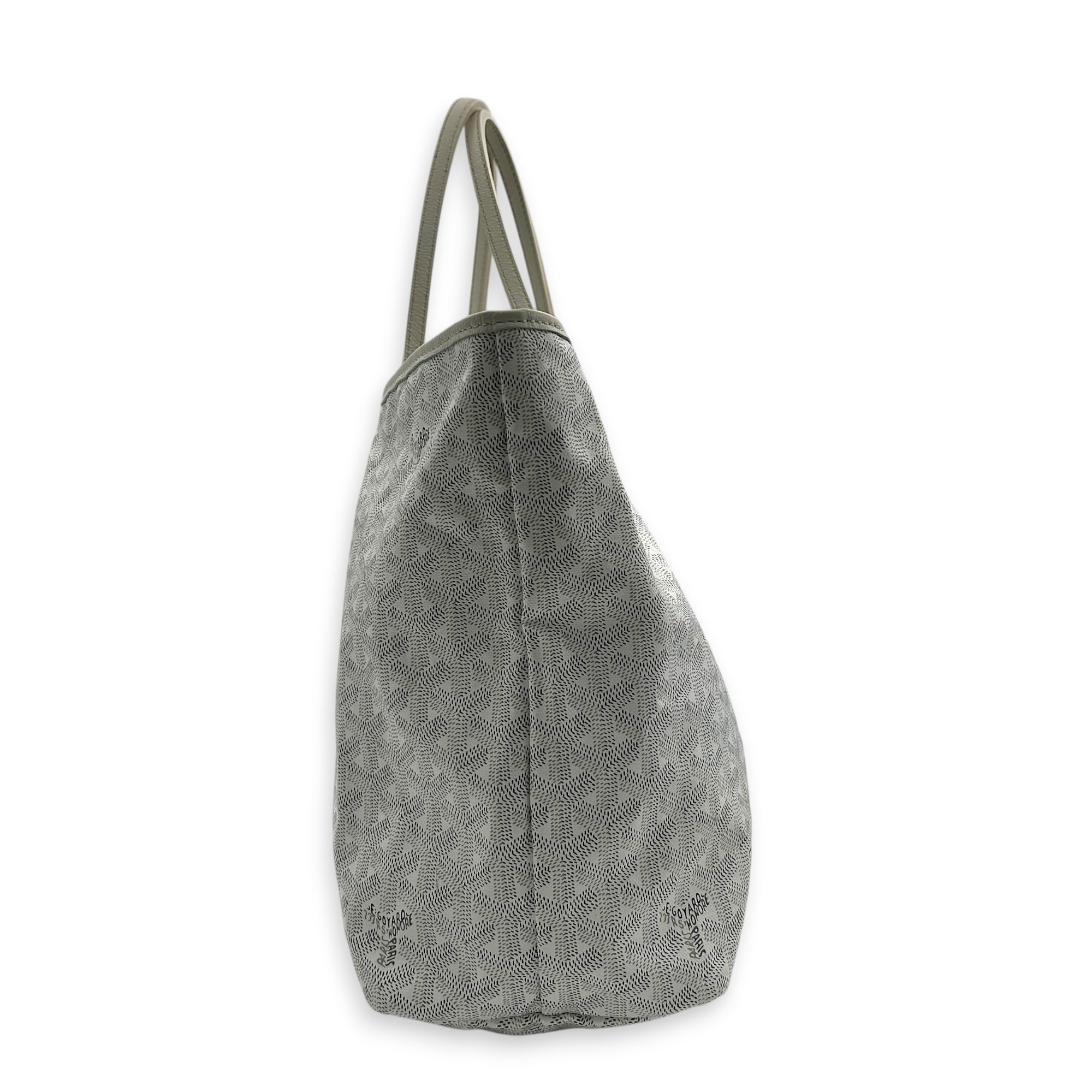 Saint Louis PM White Tote Bag in Coated Canvas, Silver hardware
