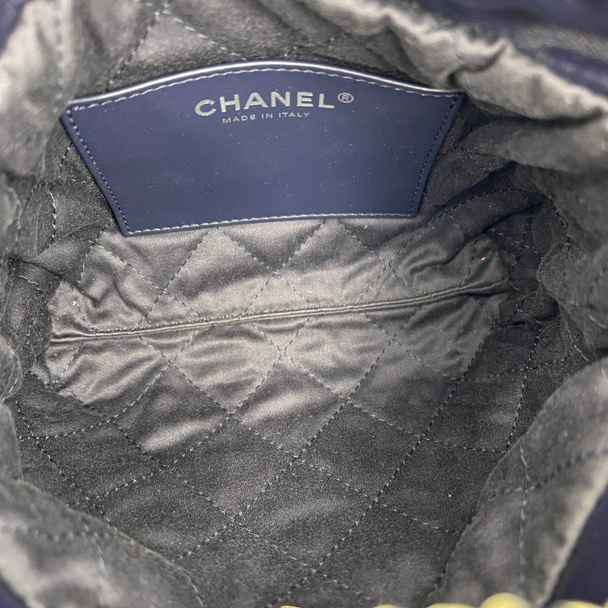 C22 Shoulder Bag Mini Blue in Calfskin, Silver hardware
