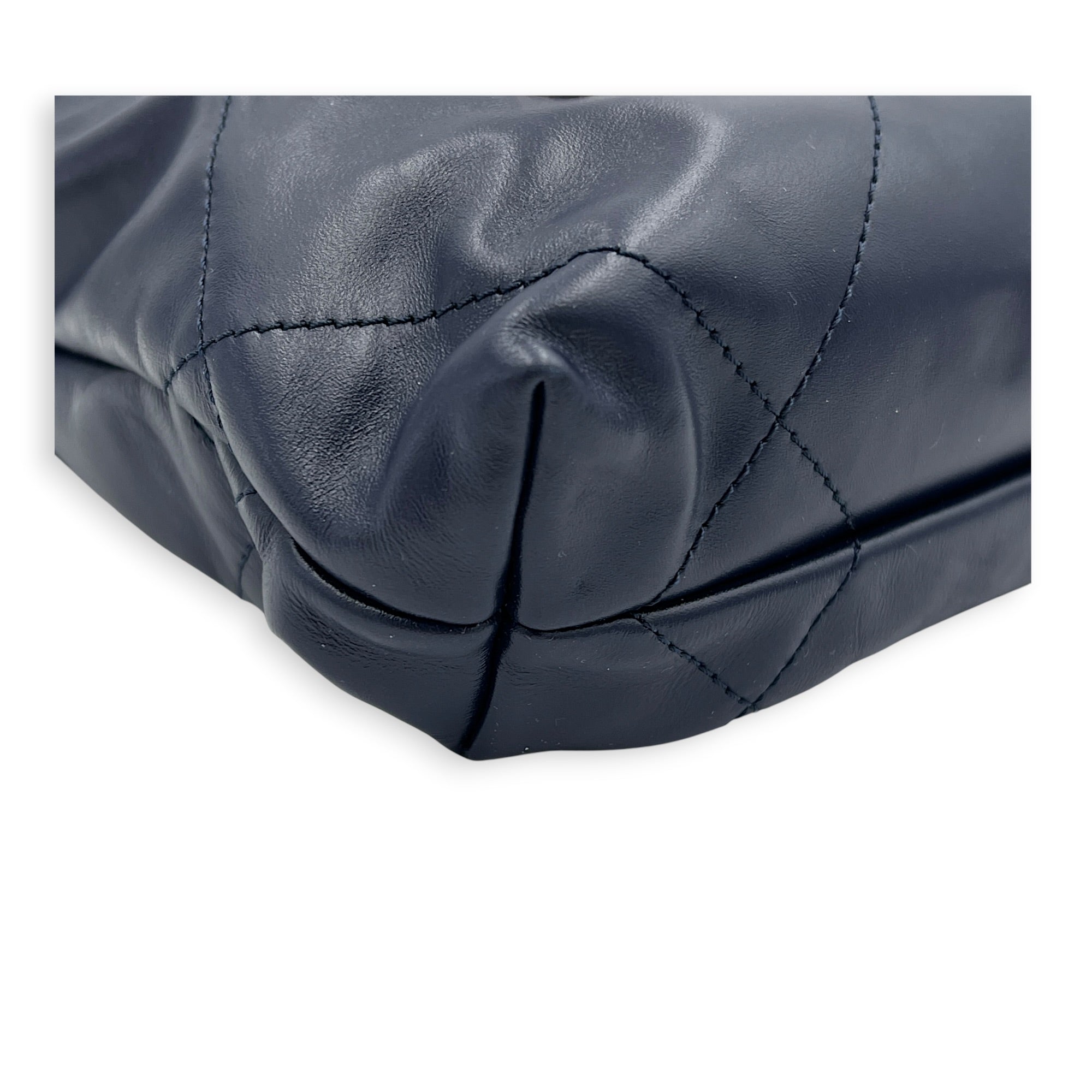 C22 Shoulder Bag Mini Blue in Calfskin, Silver hardware