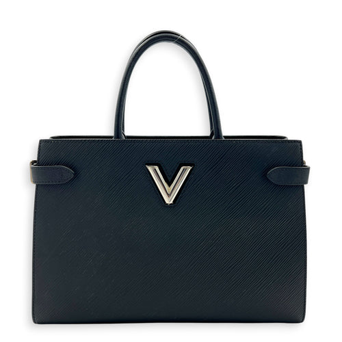 Twist Tote Bag Black in Epi Leather, Silver hardware