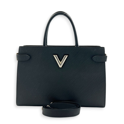 Twist Tote Bag Black in Epi Leather, Silver hardware