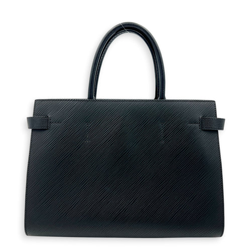 Twist Tote Bag Black in Epi Leather, Silver hardware