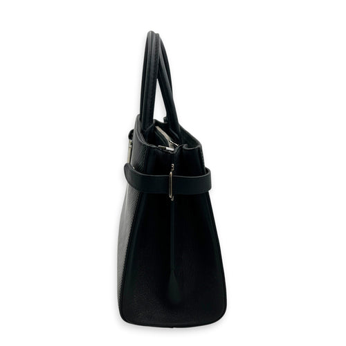 Twist Tote Bag Black in Epi Leather, Silver hardware