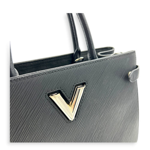 Twist Tote Bag Black in Epi Leather, Silver hardware