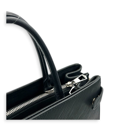 Twist Tote Bag Black in Epi Leather, Silver hardware