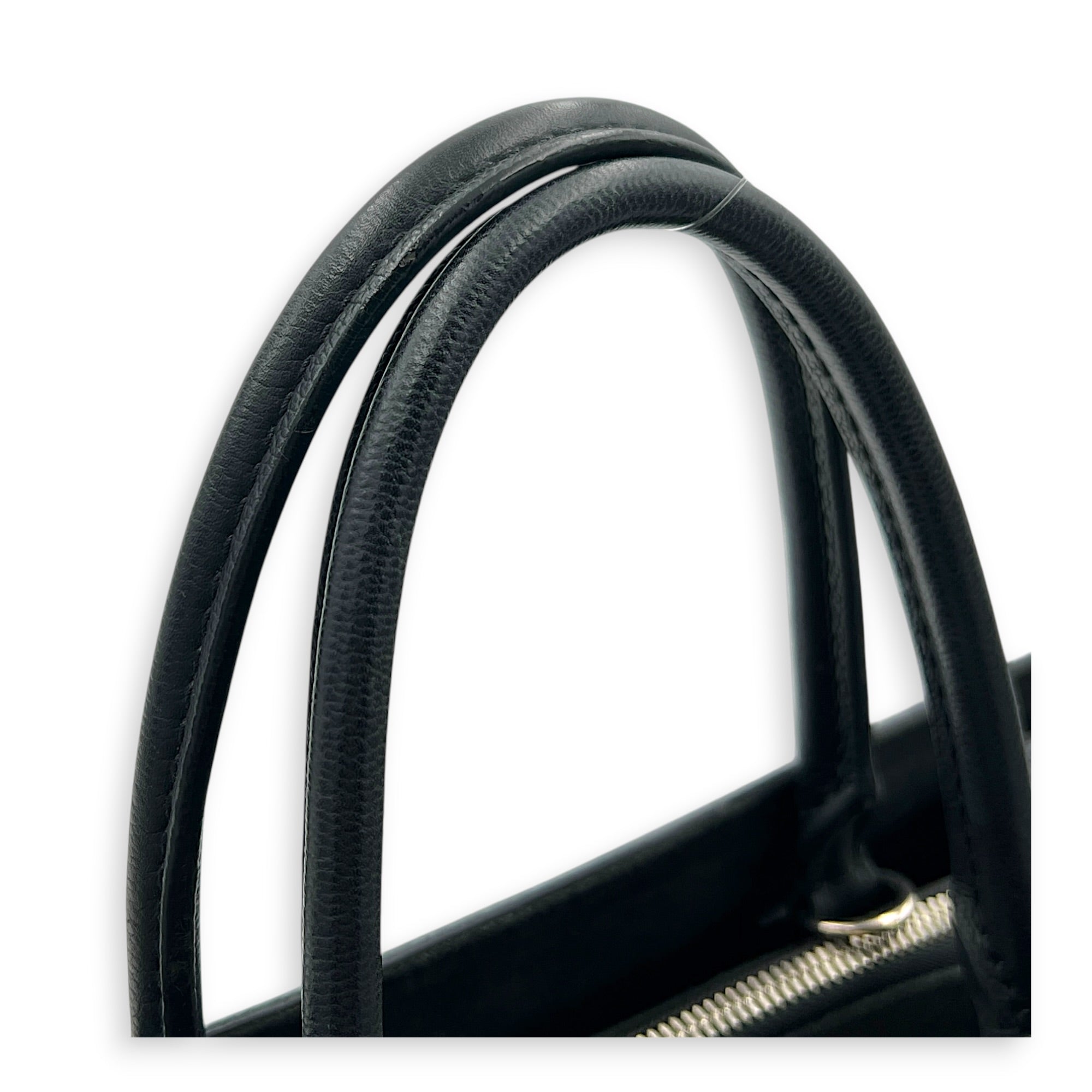 Twist Tote Bag Black in Epi Leather, Silver hardware