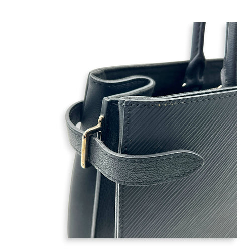 Twist Tote Bag Black in Epi Leather, Silver hardware