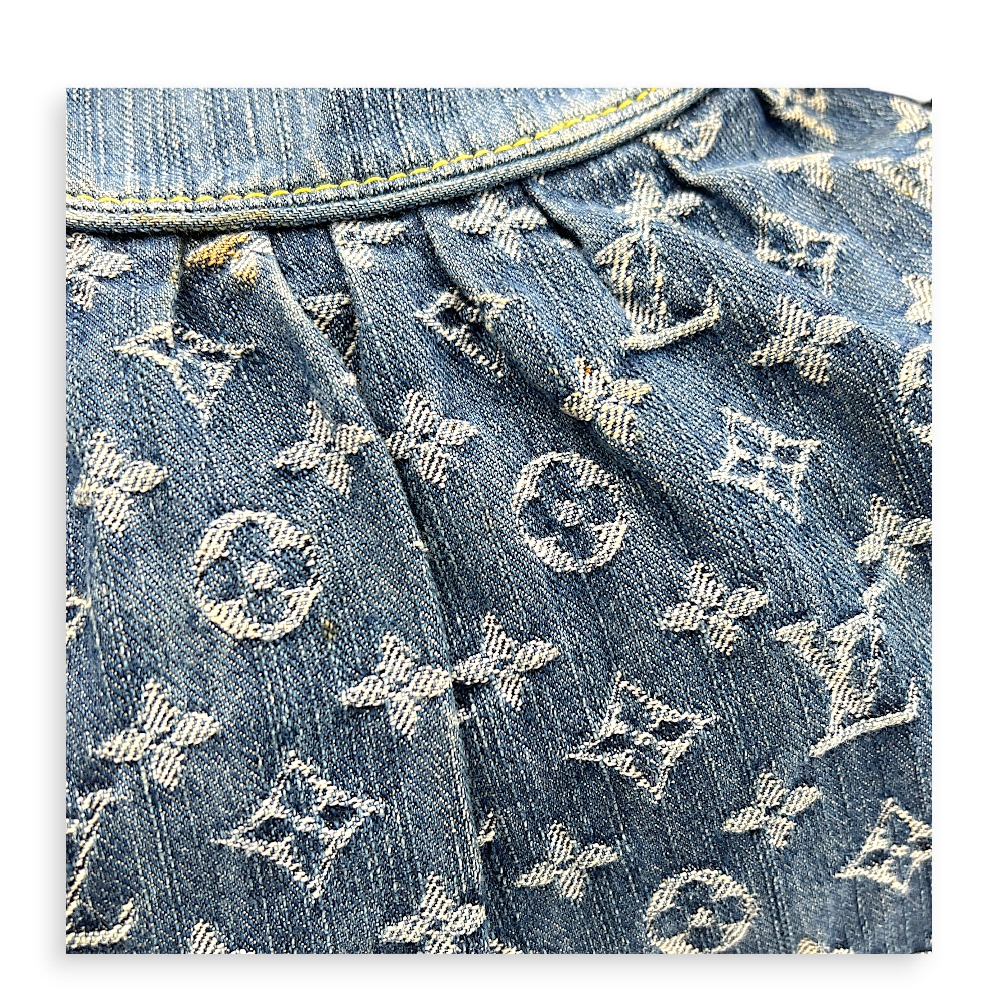 Cabby Top Handle Bag Blue in Denim, Gold hardware