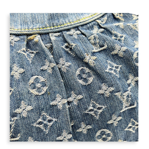 Cabby Top Handle Bag Blue in Denim, Gold hardware