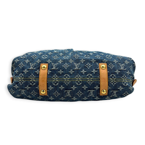 Cabby Top Handle Bag Blue in Denim, Gold hardware