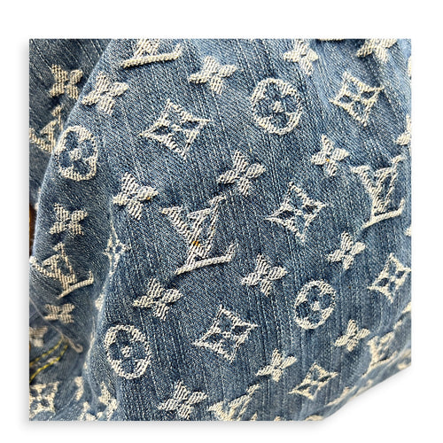 Cabby Top Handle Bag Blue in Denim, Gold hardware