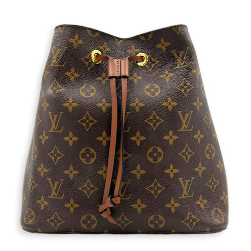 NeoNoe Bucket Bag Brown in Monogram Coated Canvas, Gold hardware