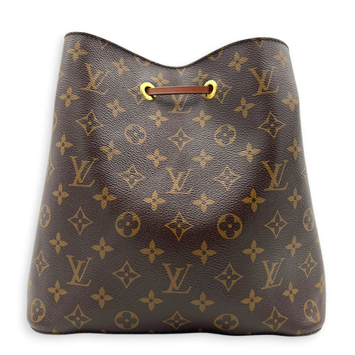 NeoNoe Bucket Bag Brown in Monogram Coated Canvas, Gold hardware