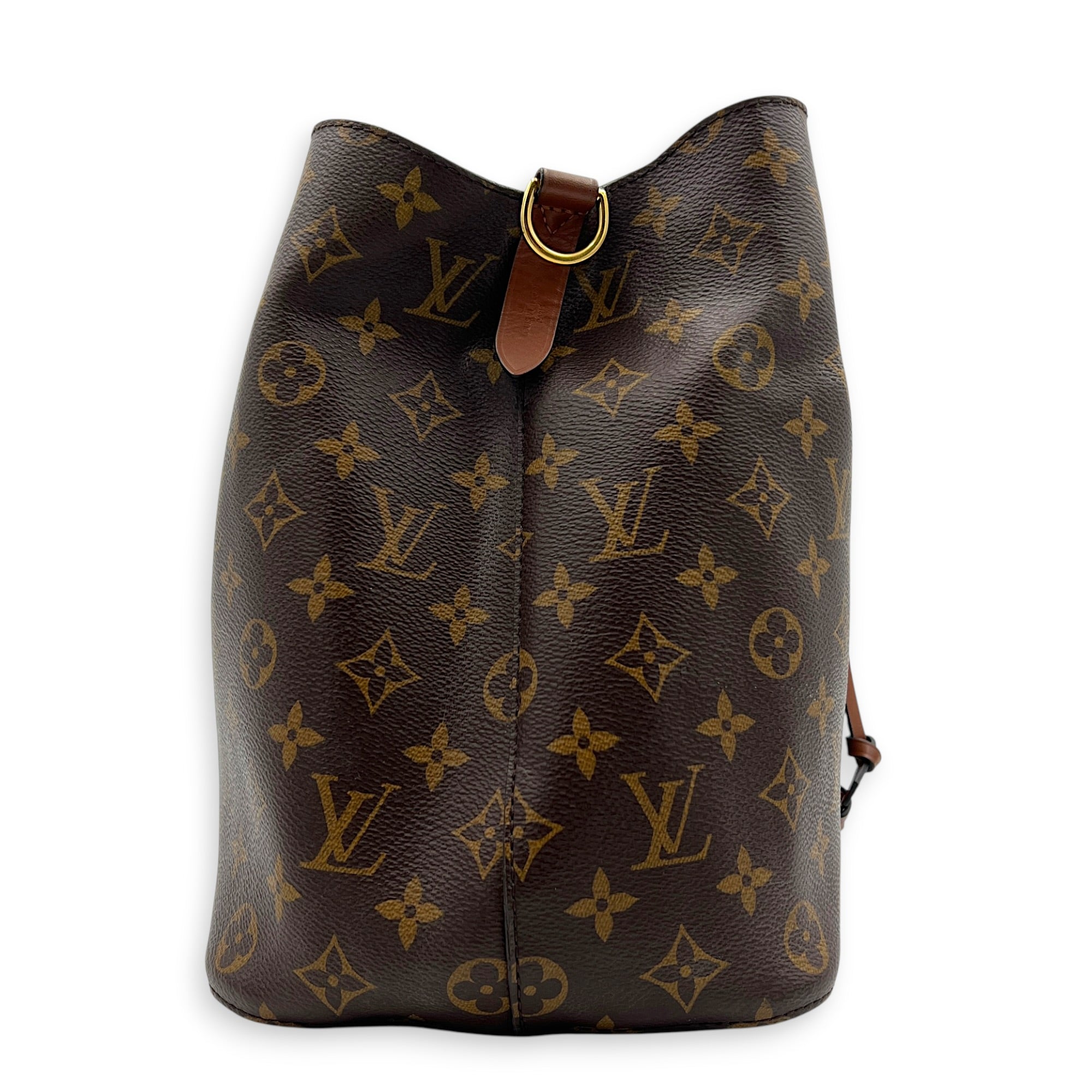 NeoNoe Bucket Bag Brown in Monogram Coated Canvas, Gold hardware