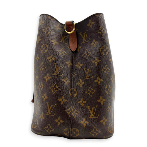 NeoNoe Bucket Bag Brown in Monogram Coated Canvas, Gold hardware